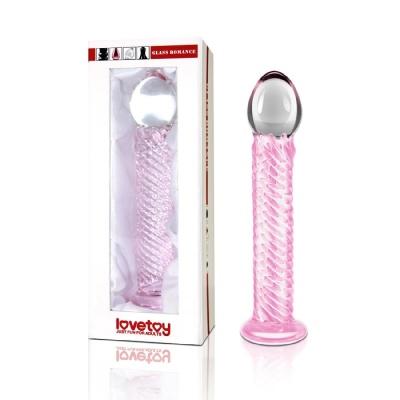 Szklane Dildo Glass Romance Pink 19 cm Zakrzywione - 1