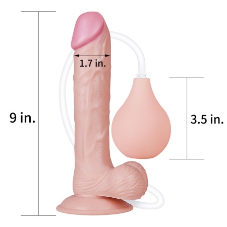 Dildo Squirt Extreme 23 cm z funkcją wytrysku - Jasnoróżowy - 7