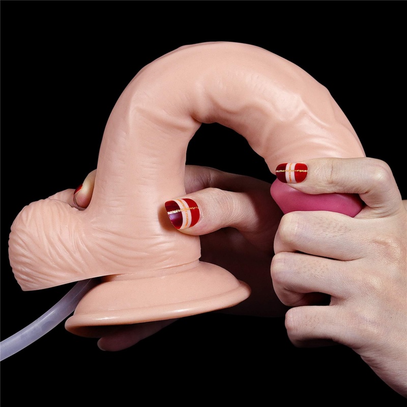 Dildo Squirt Extreme 23 cm z funkcją wytrysku - Jasnoróżowy - 12