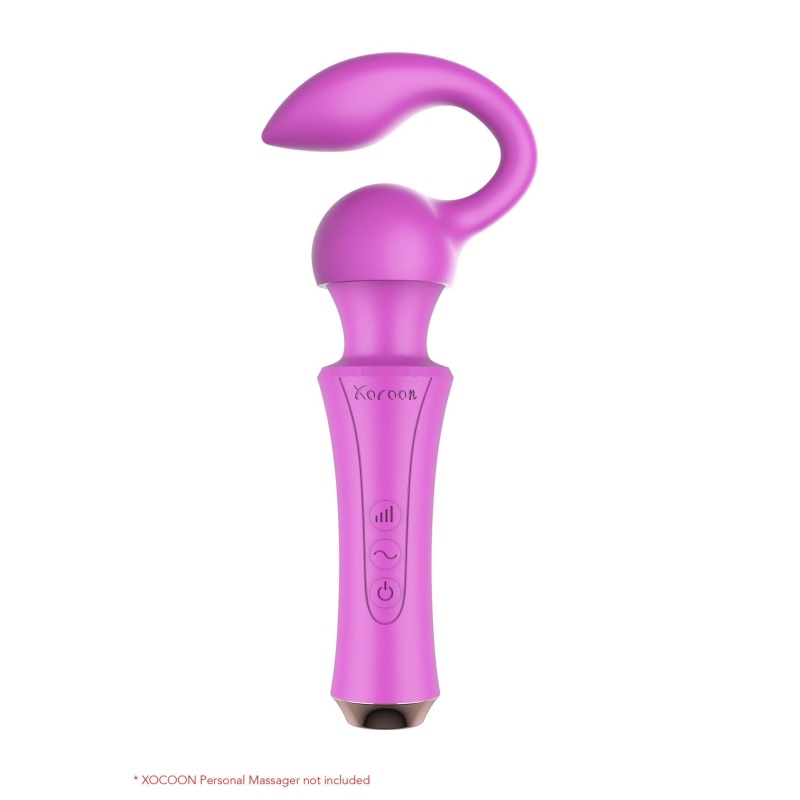 Nasadki silikonowe Attachments Personal Massager Fuchsia do masażera The Personal Wand - wygięta szyjka G-spot 13 cm i końcówka - 7