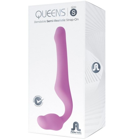 Dildo typu strap-on bez uprzęży Queens S Purple — miękki silikon, 18,4 cm - 2