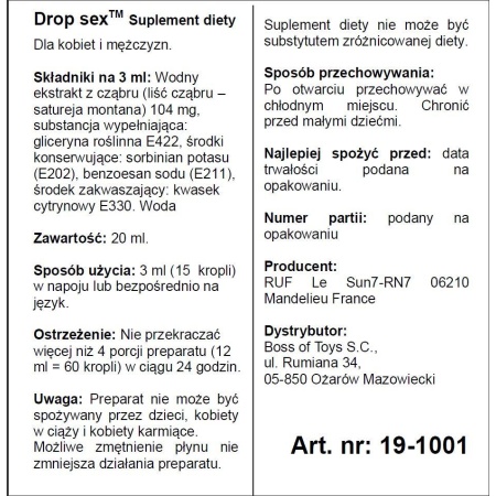 Krople DROP SEX 20 ml na libido - 2