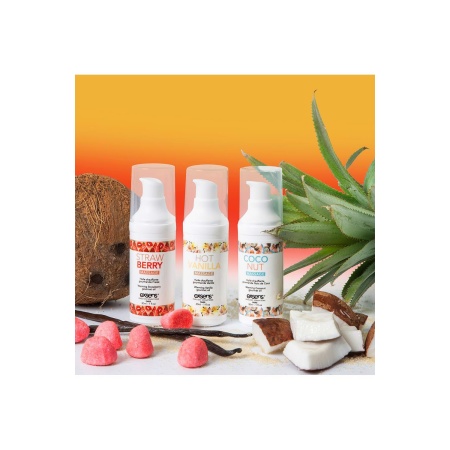 Żel do masażu ocieplający Exsens Let's Travel! Truskawka, Hot Vanilla, Kokos 3 x 30 ml - 4
