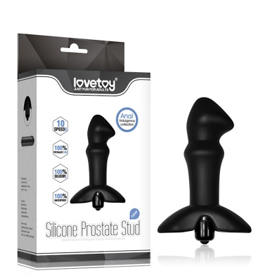 Wibrujący korek analny Prostate Stud 11,4 cm, czarny - 1