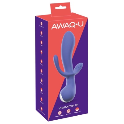 Wibrator You2Toys AWAQ.U 1 – potrójna stymulacja (pochwa, łechtaczka, okolica analna), 2 silniki, 10 trybów, 22 cm - 1
