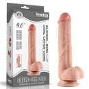 Dildo Sliding Skin Dual Layer 23.5 cm Flesh z przesuwaną skórą i przyssawką - 1