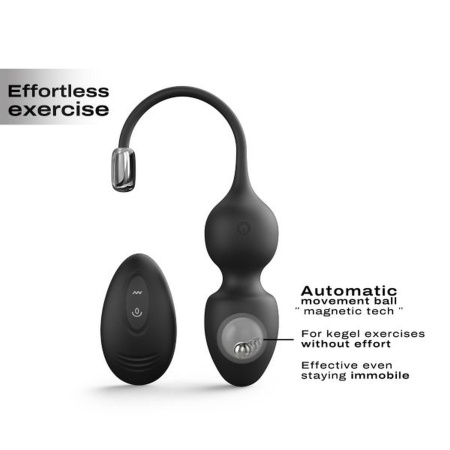 Kulki gejszy Love Balls Black z technologią Magnetic Tech i pilotem, 22 x 3,5 cm - 2