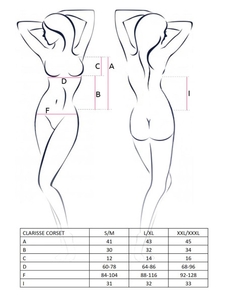 Bielizna-CLARISSE CORSET black S/M - Casmir