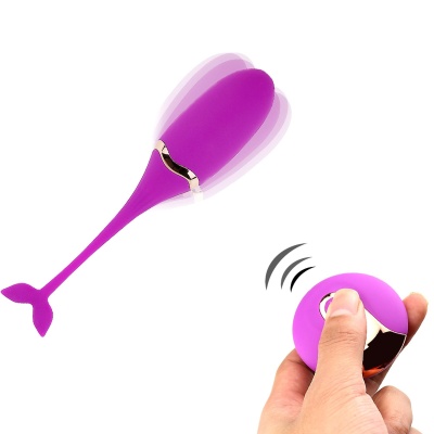 Jajko wibracyjne Vibratong Egg z pilotem, fioletowe, 10 cm - 1 2
