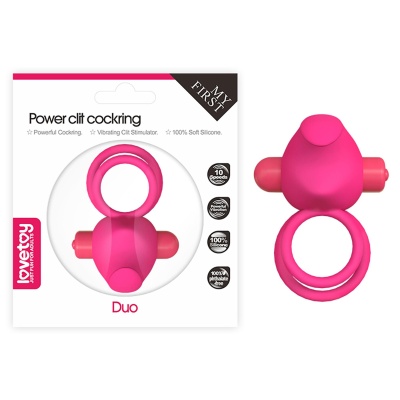 Podwójny wibracyjny pierścień Power Clit Duo Silikonowy Różowy 2,5 cm - 1