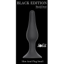 Korek analny Plug-Slim Small Black - silikon medyczny z przyssawką, dł. 10,5 cm, śr. 2,5 cm - 1