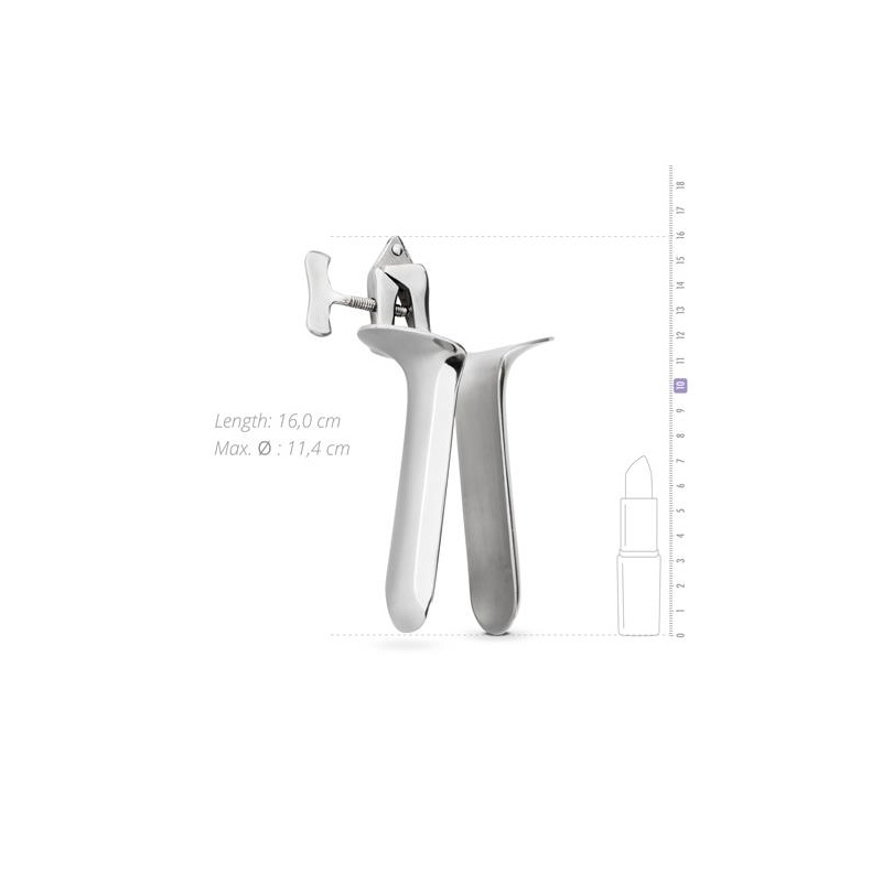 Wziernik pochwy Collins - regulowana nakrętka motylkowa, stal nierdzewna, długość 16 cm, głębokość wsunięcia 9 cm - 5
