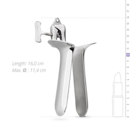 Wziernik pochwy Collins - regulowana nakrętka motylkowa, stal nierdzewna, długość 16 cm, głębokość wsunięcia 9 cm - 5