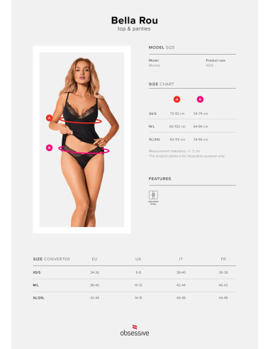 Bielizna-Bella Rou top i figi   XS/S