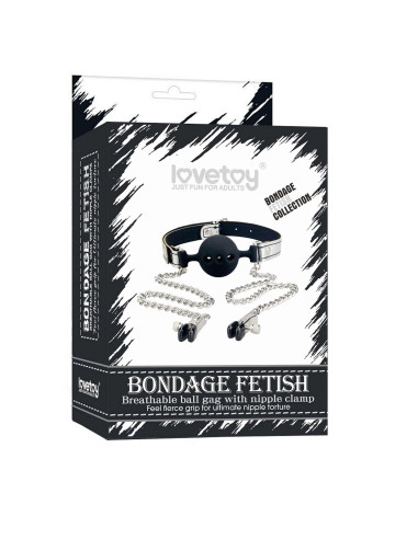 Breathable Ball Gag With Nipple Clamp