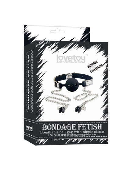 Breathable Ball Gag With Nipple Clamp