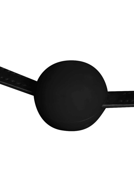Head Harness with Mouth Cover and Breathable Ball Gag - Black