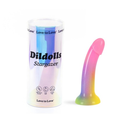 Dildo Stargazer - zakrzywiona konstrukcja z płynnego silikonu, z przyssawką, długość wkładana 14,8 cm - 5