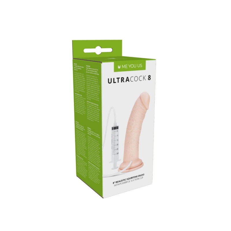Dildo Realistyczne Ultracock Squirting z Mechanizmem Strzykawki 20,3 cm - 2