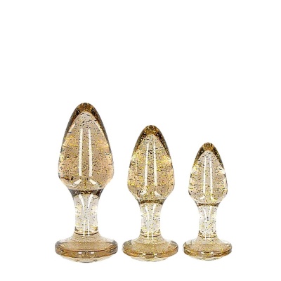 Acrylic Goldchip Butt Plug Set - Gold - 1
