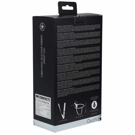 Strap-On z Wibracją 10 Speed, Silikonowy, Żebrowany, Regulowany, 15,5 cm - 4