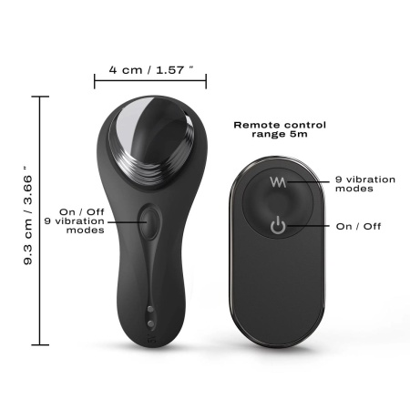 Wibrator łechtaczkowy Discreet Vibe+ z klipsem magnetycznym i pilotem zdalnym, 9,3 cm - 6