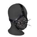 Head Harness with Spider Gag and Nose Hooks - Black - 1