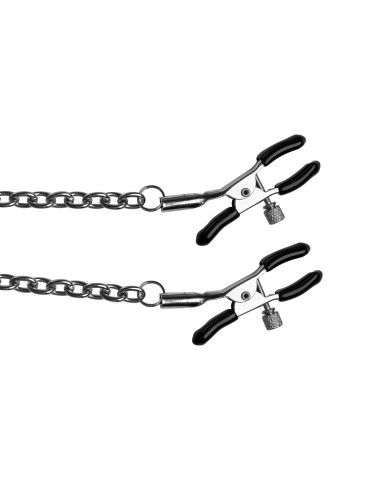 Silicone Bit Gag with Nipple Clamps - Black