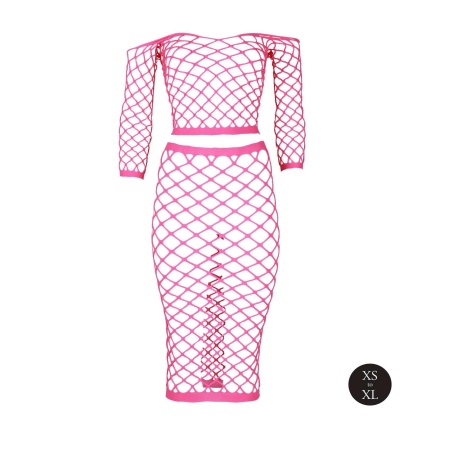Long Sleeve Crop Top and Long Skirt - Pink - 6