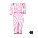 Long Sleeve Crop Top and Long Skirt - Pink - 6