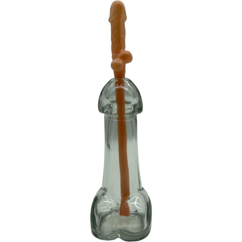 Słomki do picia Penis Drinking Straws 19 cm, 10 sztuk, pomarańczowe - 5