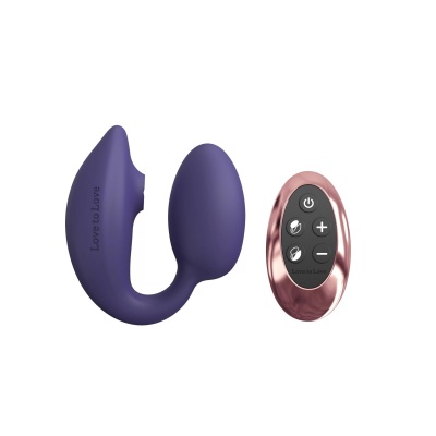 Wibrator 2w1 Midnight Indigo - mechanizm Flapping, podwójna stymulacja, wkładka 9,8 × Ø3,9 cm - 1