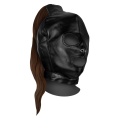 Mask with Brown Ponytail - Black - 1