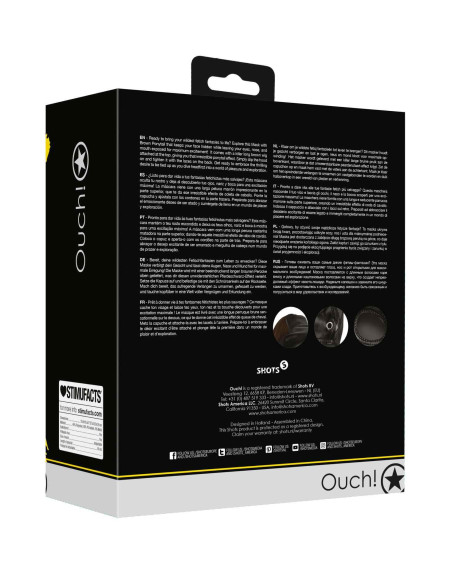 Mask with Brown Ponytail - Black