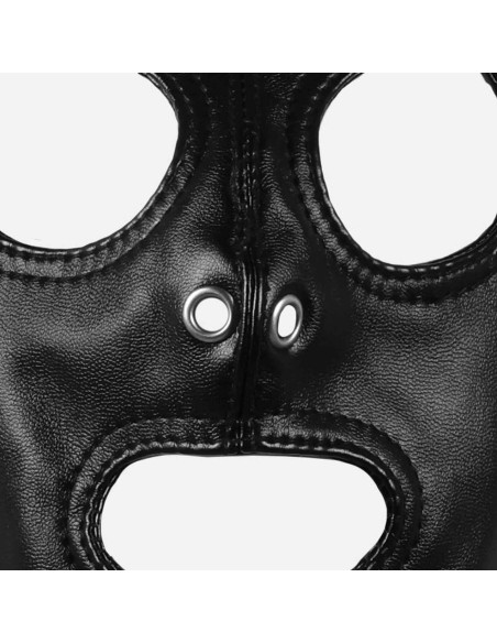 Mask with Brown Ponytail - Black