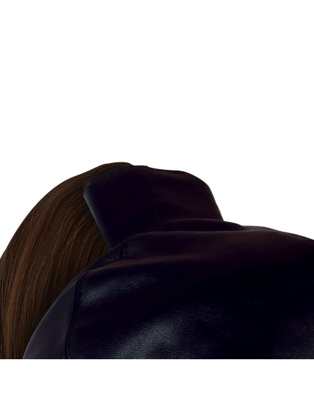 Mask with Brown Ponytail - Black