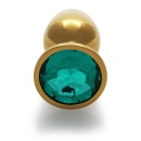 Zatyczka analna Round Gem Small - aluminium i akrylowy kamień, długość wprowadzana 6,2 cm - 8