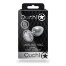 Zatyczka analna Round Gem Butt Plug Small - aluminium z kryształem akrylowym, średnica 2,7 cm - 2