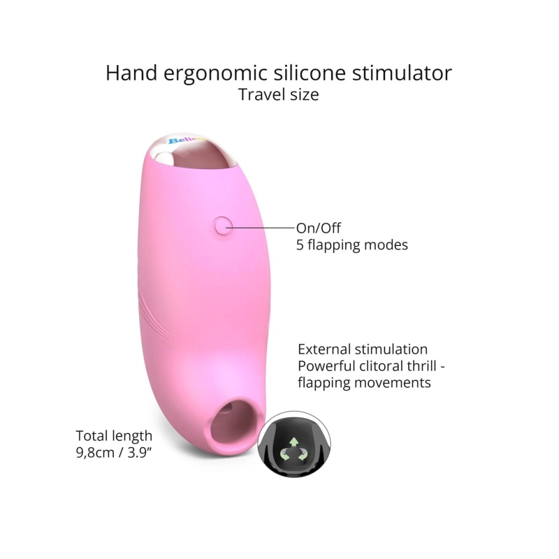 Stymulator łechtaczki Believer - Pink Passion z technologią flapping, 9,8 cm - 2