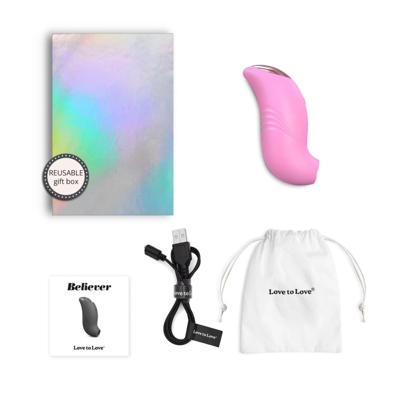 Stymulator łechtaczki Believer - Pink Passion z technologią flapping, 9,8 cm - 5