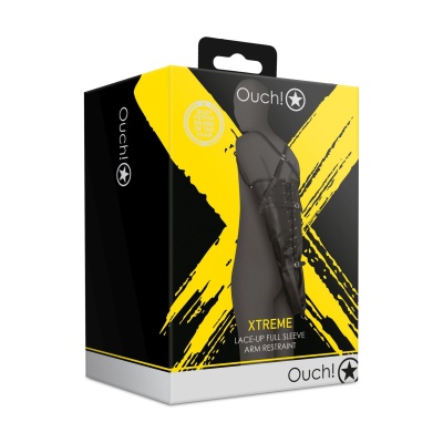 Lace-up Full Sleeve Arm Restraint - Black - 1 2