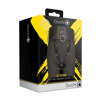 Belt with Vibrator Holder - Black - 1 2