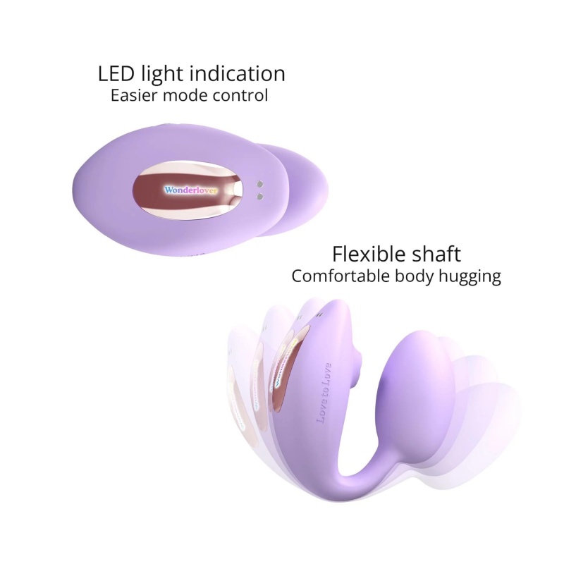 VIVA MAUVE - podwójny stymulator łechtaczki i punktu G z funkcją flapping, wkładka 9,8 cm × Ø3,9 cm - 2