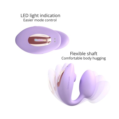 VIVA MAUVE - podwójny stymulator łechtaczki i punktu G z funkcją flapping, wkładka 9,8 cm × Ø3,9 cm - 2