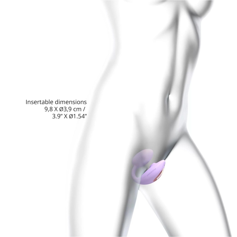 VIVA MAUVE - podwójny stymulator łechtaczki i punktu G z funkcją flapping, wkładka 9,8 cm × Ø3,9 cm - 4