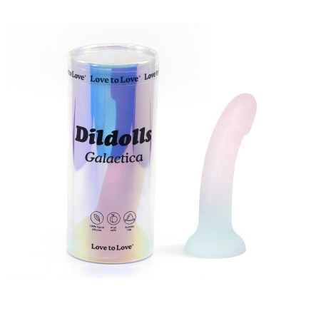 Dildo DILDOLLS Galactica z płynnego silikonu z przyssawką, długość wkładana 14 cm, Ø 3,6 cm - 5