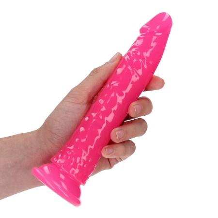 Dildo Slim Realistic z przyssawką Glow in the Dark - długość wkładana 20 cm, średnica 3,8 cm - 3