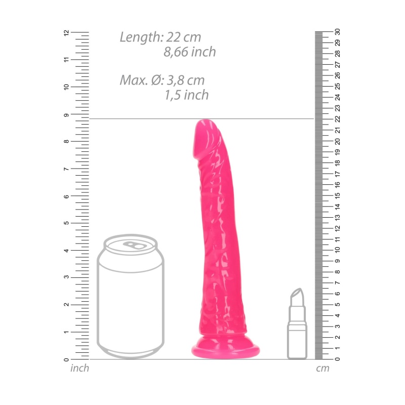 Dildo Slim Realistic z przyssawką Glow in the Dark - długość wkładana 20 cm, średnica 3,8 cm - 7