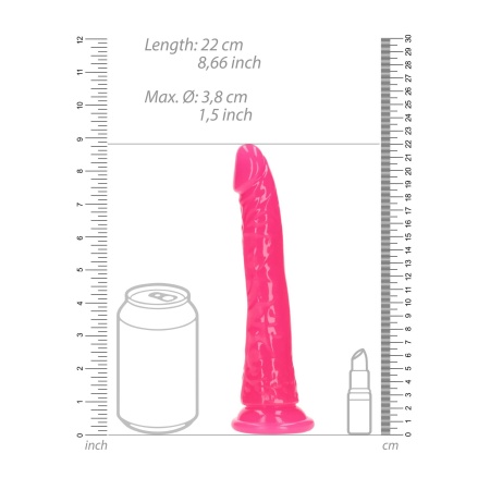 Dildo Slim Realistic z przyssawką Glow in the Dark - długość wkładana 20 cm, średnica 3,8 cm - 7