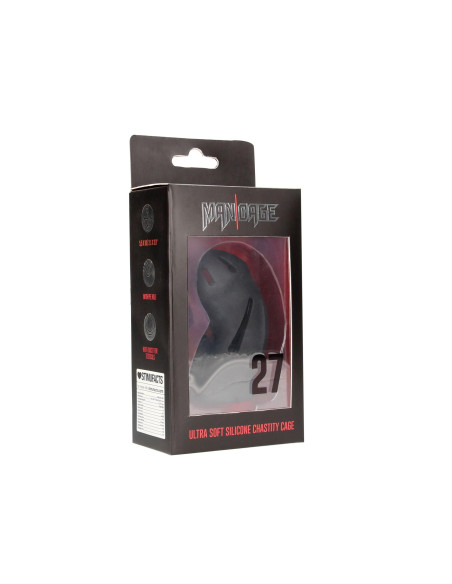 Model 27 - Ultra Soft Silicone Chastity Cage - Black